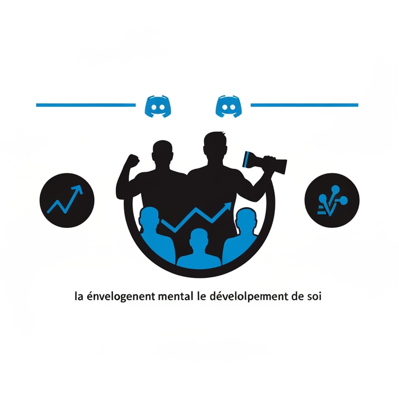 creer moi un logo pour un server discord baser sur l'amelioration de soi et le developpement personnel avec ub style simpliste plus noir et bleu et style compet tres simpliste