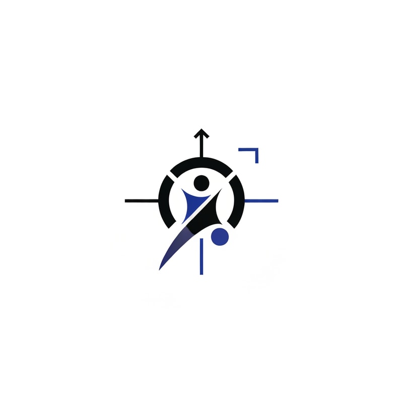 Create a minimalist and modern logo for a Discord server focused on self-improvement and personal development.
The design should be clean, simple, and powerful, using a black and deep blue color palette.
Style should feel competitive, disciplined, and high-performance (inspired by elite mindset and growth).
Include subtle symbolic elements like an upward arrow, abstract human figure, or geometric shapes representing progress, strength, and evolution.
Avoid clutter — keep it very minimal, sharp, and visually striking.
The logo should be easily recognizable even at small sizes (Discord icon format).
Use strong contrast, smooth lines, and a slightly futuristic aesthetic.