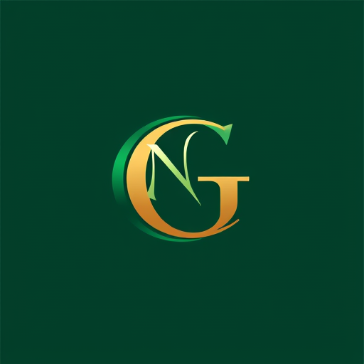 Professional logo design. Luxury monogram logo combining the letters C and G, designed so the shapes also form the letters N and T within the structure. The letters should be connected with a rope or ribbon effect to symbolize gifting and wrapping. Elegant, minimal, vector style, with premium colors like emerald green and gold