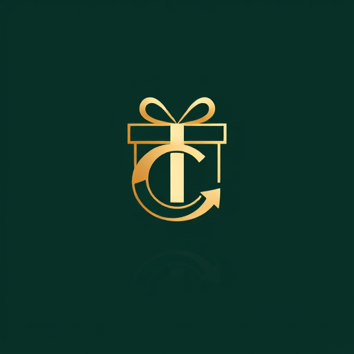 Professional logo design. Minimal luxury logo design featuring a gift box integrated with the letter C. The letter C should form part of the box structure, wrapping around it like packaging. Clean, modern, vector style with sharp lines and smooth curves. Use a premium color palette (gold, emerald green, ivory). No flowers or extra details, just a stylish combination of a box and the letter C