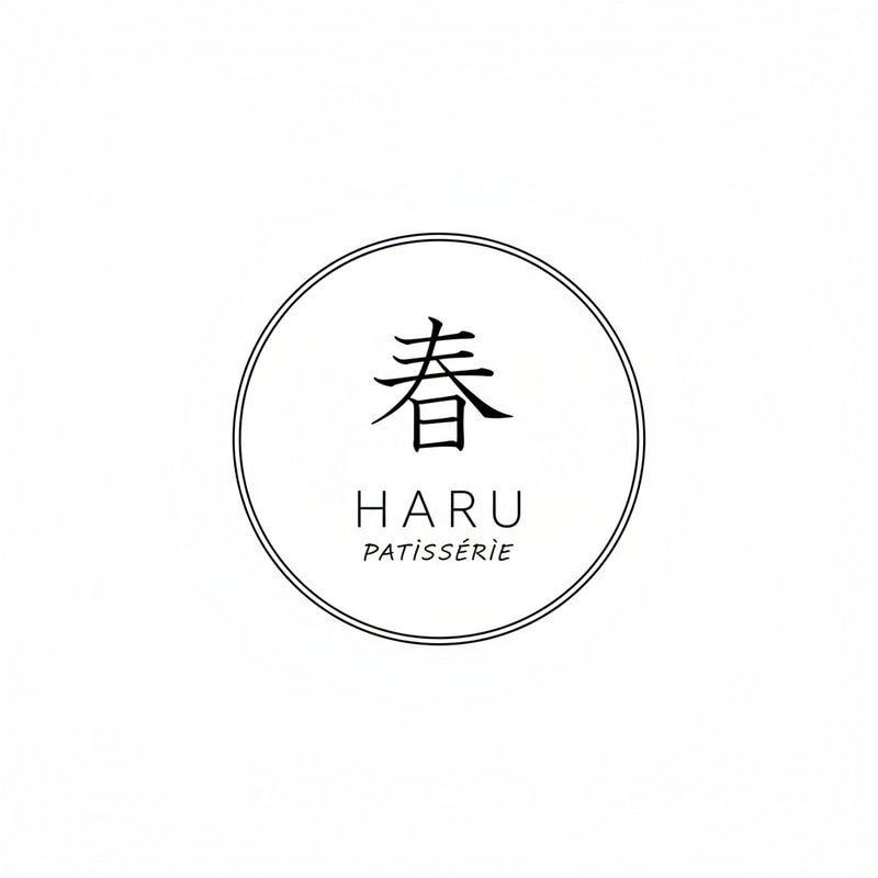 A pastry logo with Haru, classic logo. minimlal