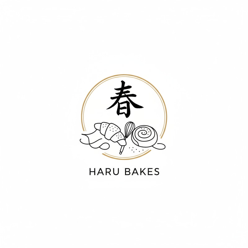 A pastry logo with Haru, it should be have simple pastry element