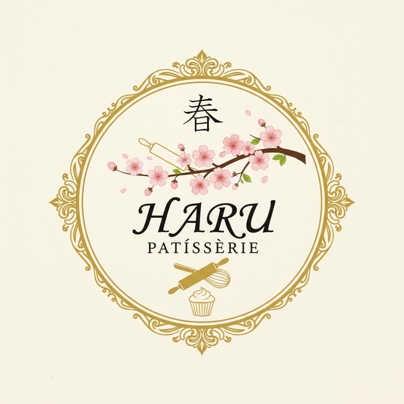 A pastry logo with Haru, classic logo.