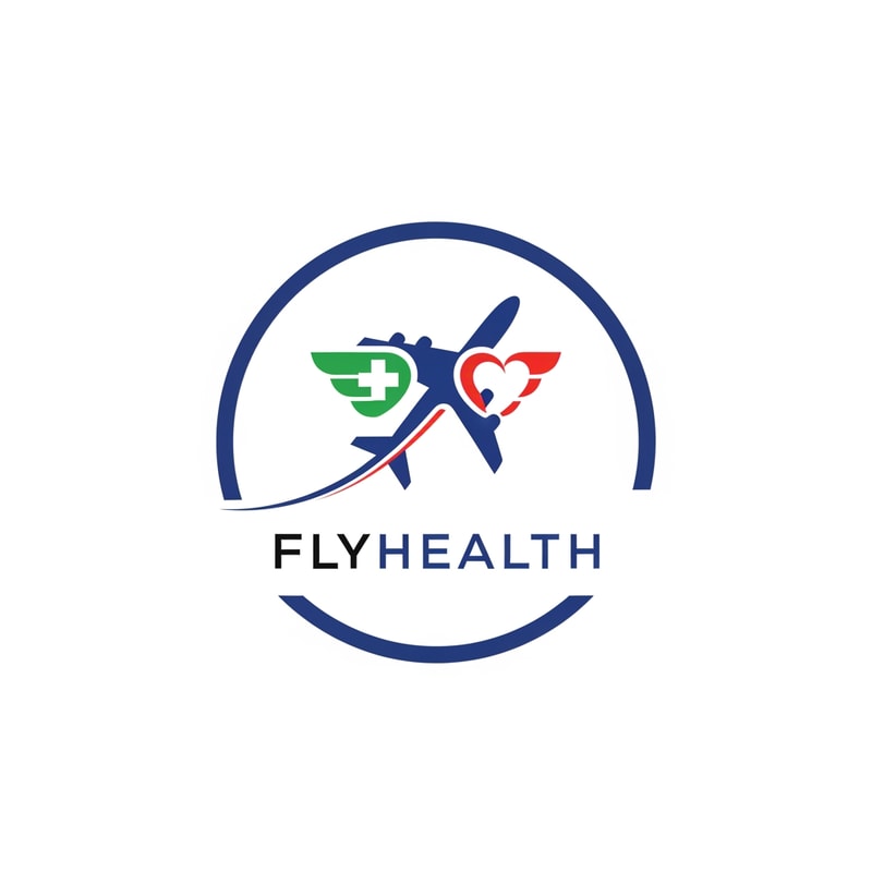 Flyhealth logo a unique airplan symbol round only logo not use text