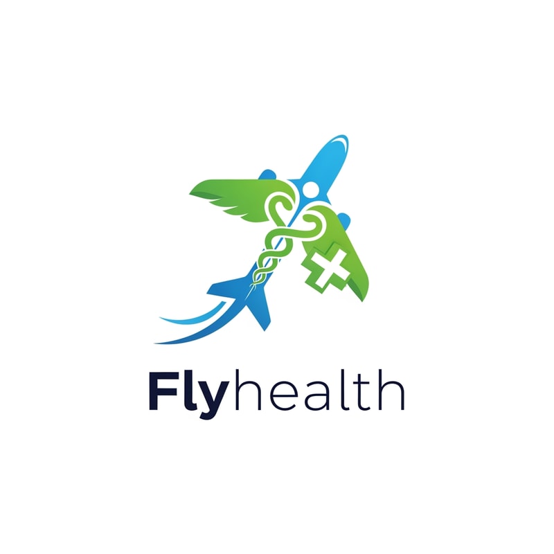 Flyhealth logo a unique airplan symbol