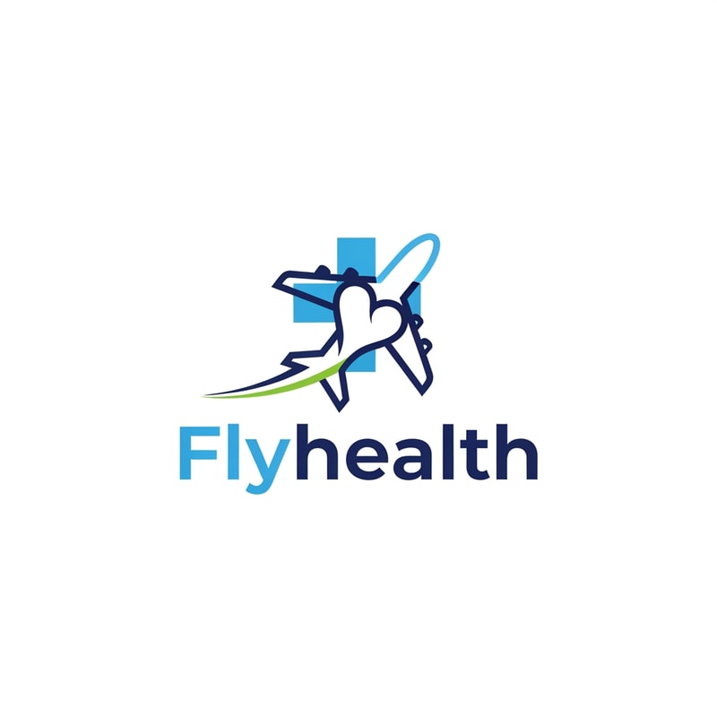 Flyhealth logo a unique airplan symbol
