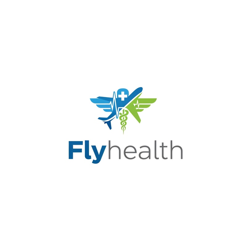 Flyhealth logo a unique airplan symbol