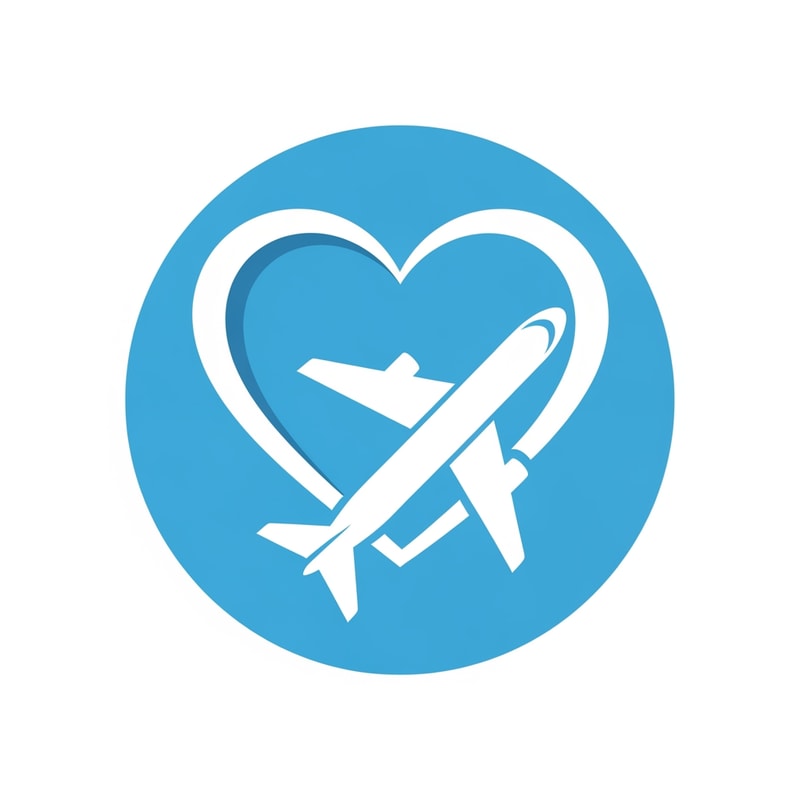 Flyhealth a medical tourism logo airplan symbol in round  only logo not use text