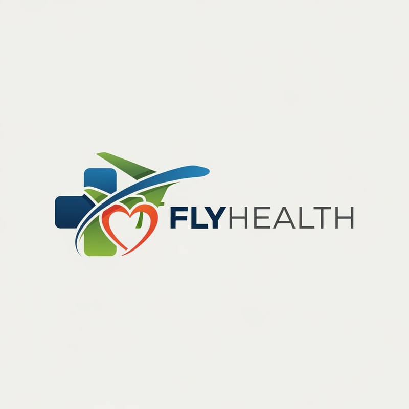 Flyhealth logo a unique airplan symbol