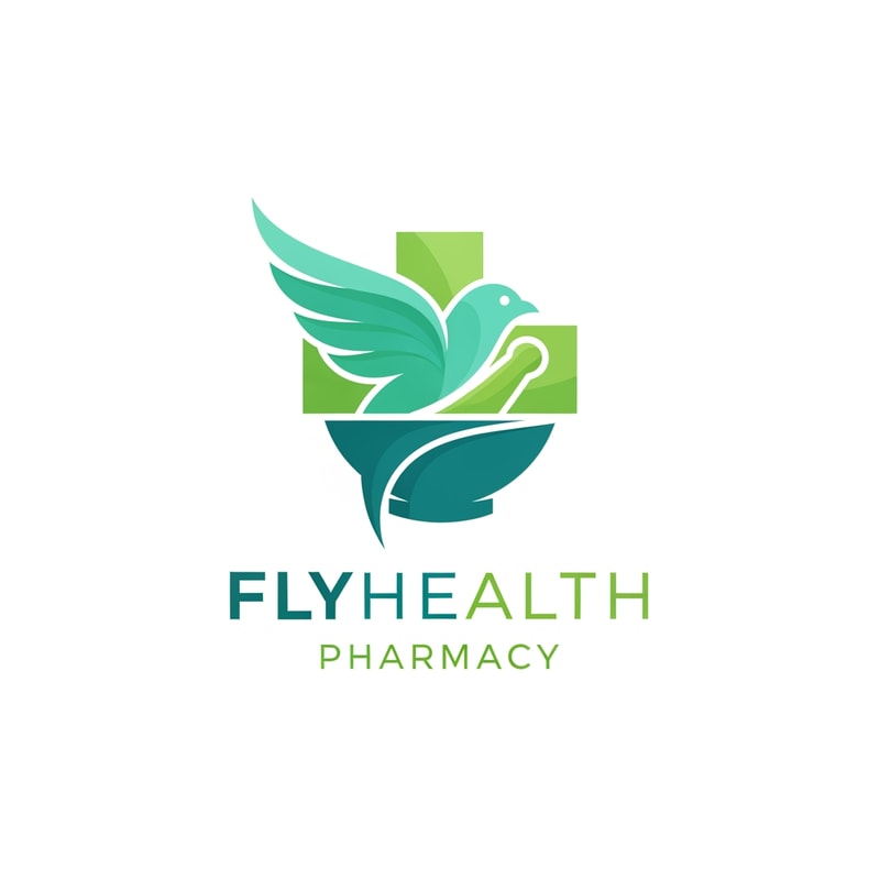 Flyhealth of logo a unique style of pharmacy