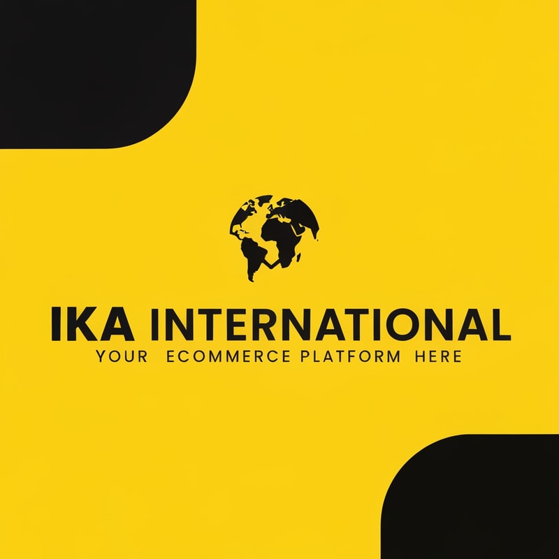 create a logo of Ecommerce + export name is ikainternational color is dark yellow black