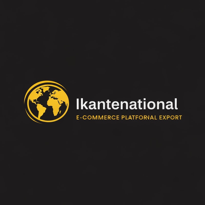 create a logo of Ecommerce + export name is ikainternational color is dark yellow black