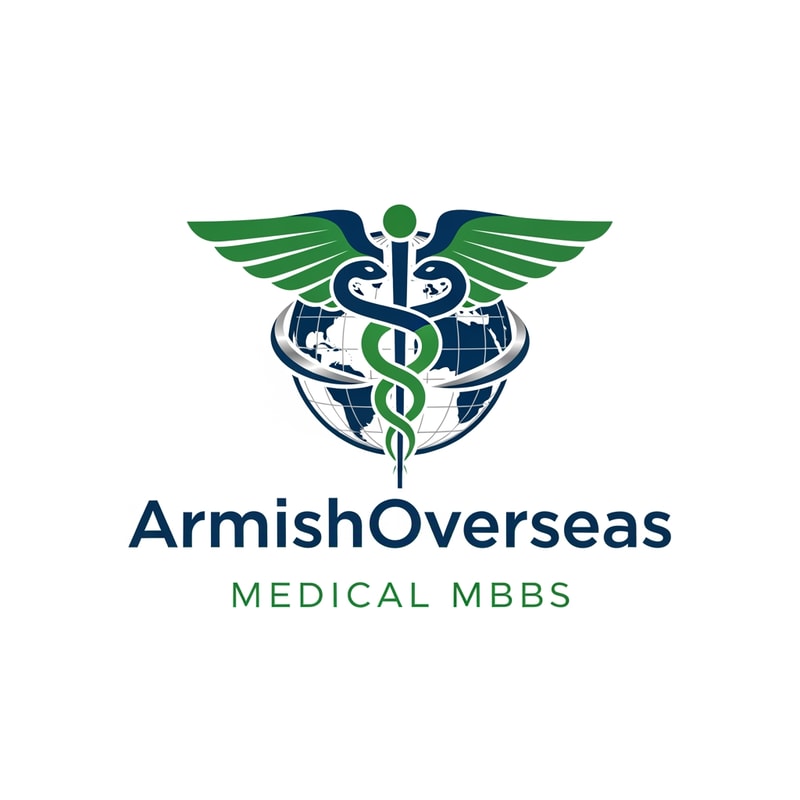 give me a logo Medical MBBS company name armishoverseas