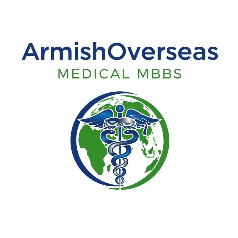 give me a logo Medical MBBS company name armishoverseas