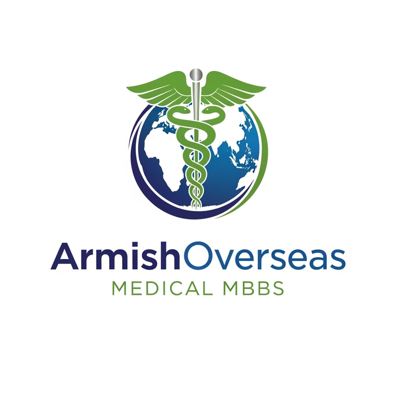 give me a logo Medical MBBS company name armishoverseas