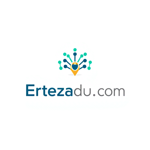 Professional logo design. Minimalist for an educational technology company named "Ertezaedu.com": Abstract representation of knowledge growth and connection, with a focus on digital learning pathways, Teal, blue, and subtle gold, Clean and modern sans-serif font with a slightly rounded edge, Inspired by data visualization and geometric patterns, Smooth gradients and subtle glowing effects, White background.