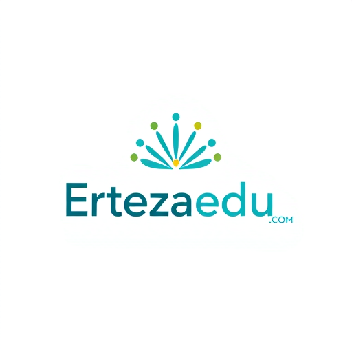 Professional logo design. Minimalist for an educational technology company named "Ertezaedu.com": Abstract representation of knowledge growth and connection, with a focus on digital learning pathways, Teal, blue, and subtle gold, Clean and modern sans-serif font with a slightly rounded edge, Inspired by data visualization and geometric patterns, Smooth gradients and subtle glowing effects, White background.