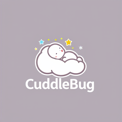 Professional logo design. baby product named CuddleBug with baby sleeping logo