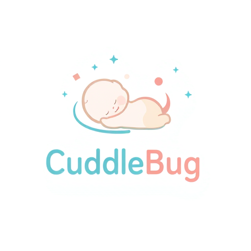 Professional logo design. baby product named CuddleBug with baby sleeping logo