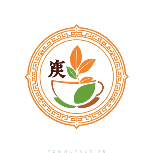 Professional logo design. tea shop named Oriental Treasure logo with tea and tea leafs