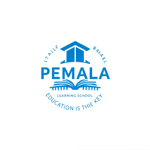 Professional logo design. PEMALA LEARNING SCHOOLADULT LEARNING SCHOOL EDUCATION IS THE KEYBLUE BLACK OR WHITE