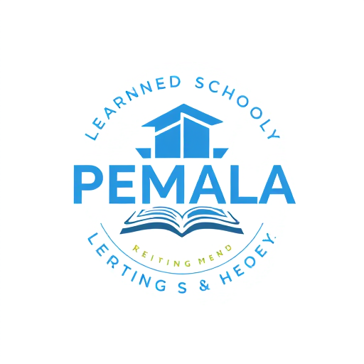 Professional logo design. PEMALA LEARNING SCHOOLADULT LEARNING SCHOOL EDUCATION IS THE KEYBLUE BLACK OR WHITE