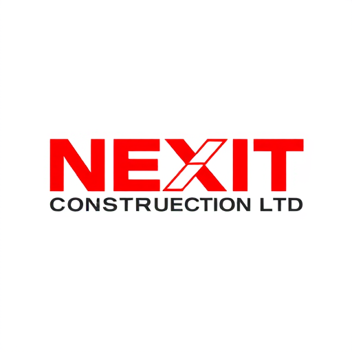 Professional logo design. NEXIT CONSTRUCTION LTD CIVIL WORK BUILDING AND CONSTRUCTION RELIABILITY AND EXCELLENCE RED AND WHITEMAKING A GOOD DESIGNS OR LOGOSomething is more unique