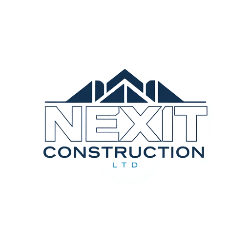 Professional logo design. NEXIT CONSTRUCTION LTD CIVIL WORK BUILDING AND CONSTRUCTION RELIABILITY AND EXCELLENCE