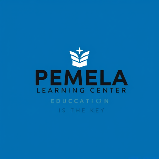 Professional logo design. PEMELA LEARNING CENTER EDUCATION IS THE KEY BLUE BLACK OR WHITE
