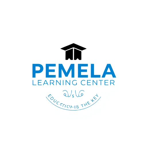 Professional logo design. PEMELA LEARNING CENTER EDUCATION IS THE KEY BLUE BLACK OR WHITE