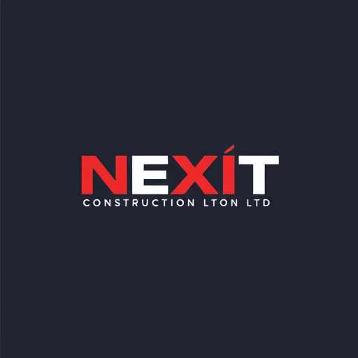 Professional logo design. NEXIT CONSTRUCTION LTD CIVIL WORK BUILDING AND CONSTRUCTION RELIABILITY AND EXCELLENCE RED AND WHITEMAKING A GOOD DESIGNS OR LOGO