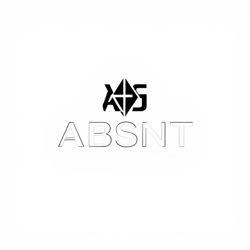 Professional logo design. Make a monogram with the name ABSNT use black and white