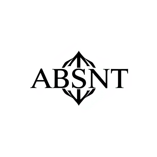 Professional logo design. Make a monogram with the name ABSNT use black and white