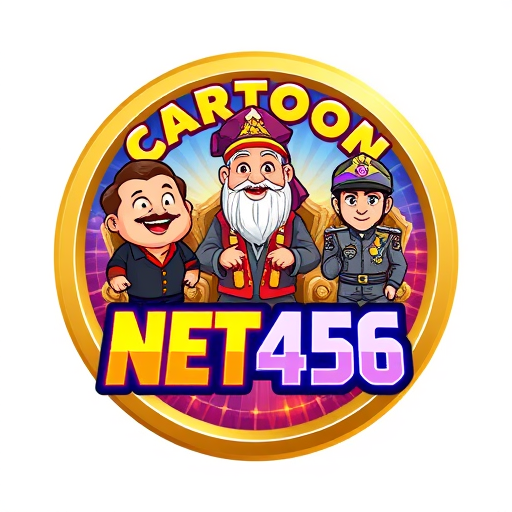 Professional logo design. Design a stunning, professional 3D cartoon-style logo for a YouTube channel named 'Cartoon NET456'. The logo should be inside a golden circular frame with the channel name written in large, bold, and vibrant letters. Inside the circle, include colorful and fun cartoon characters: a chubby and funny man, a wise old man with a royal turban, and a modern Indian soldier sitting on majestic thrones. The background should feature a hint of a futuristic, colorful cityscape. The entire design should be bright, eye-catching, and rendered in ultra-high-quality 8K cartoon style, perfect for a YouTube profile logo."Logo Design:
