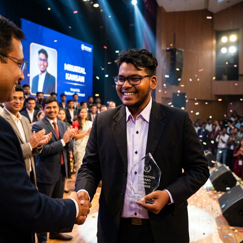 Make a picture like you're receiving an award.