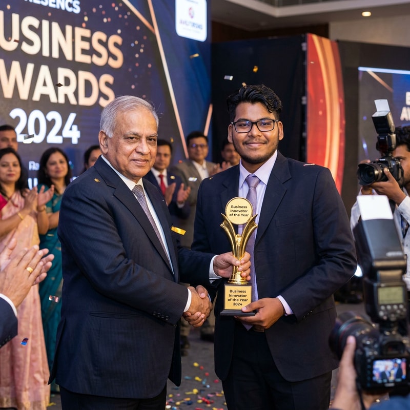 business maxlong  Make a picture like you're receiving an award.