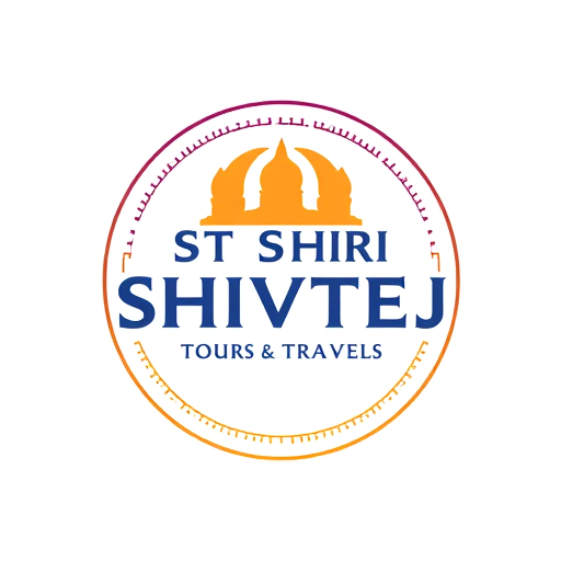 Professional logo design. ST SHRI SHIVTEJ TOUR'S & TRAVELS ,round shape in text shree shivtej up side & tour's & travels dowun side