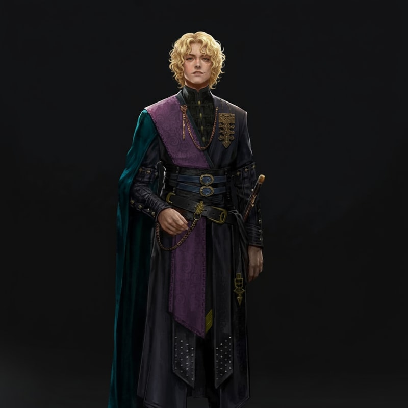 make the characters hair light blonde and curly, slightly shorter