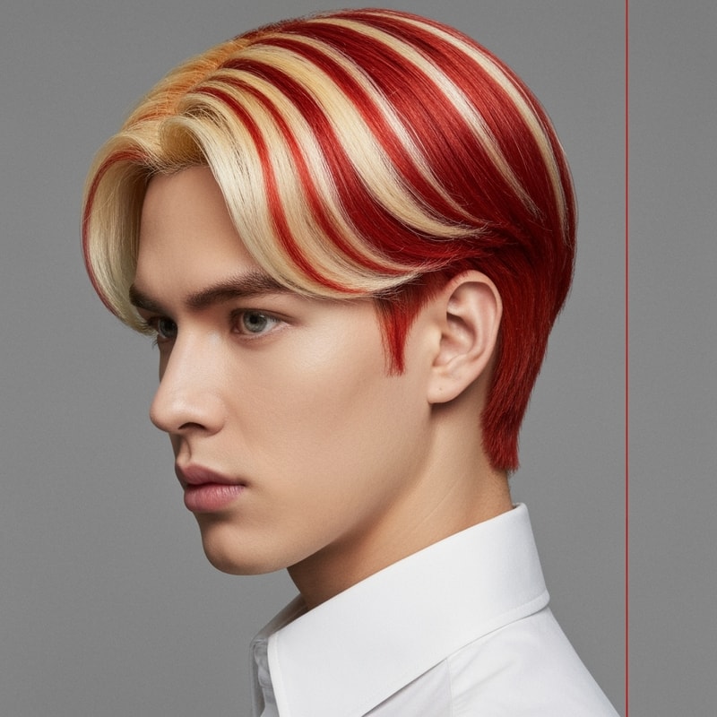 change the red stripes in his hair to blonde