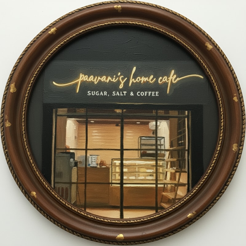 Assume you are a painter and I want a logo of this cafe with the original colors it do have as a painting in a circular Frame