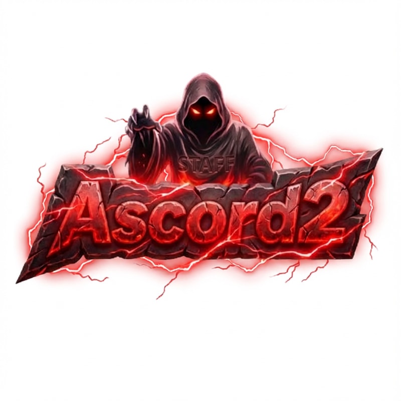 Szerkeszd át. Ascord2 feliratra. phantom maradhat piros szemmel a kasza tünjön el. Illetve legyen körülöte piros villámok. Piros szín mardhat. illeve a phanom ruházatba gravirozd bele a STAFF szót. Villám csak a felirat és a kaszás körül legyen máshol ne legyen