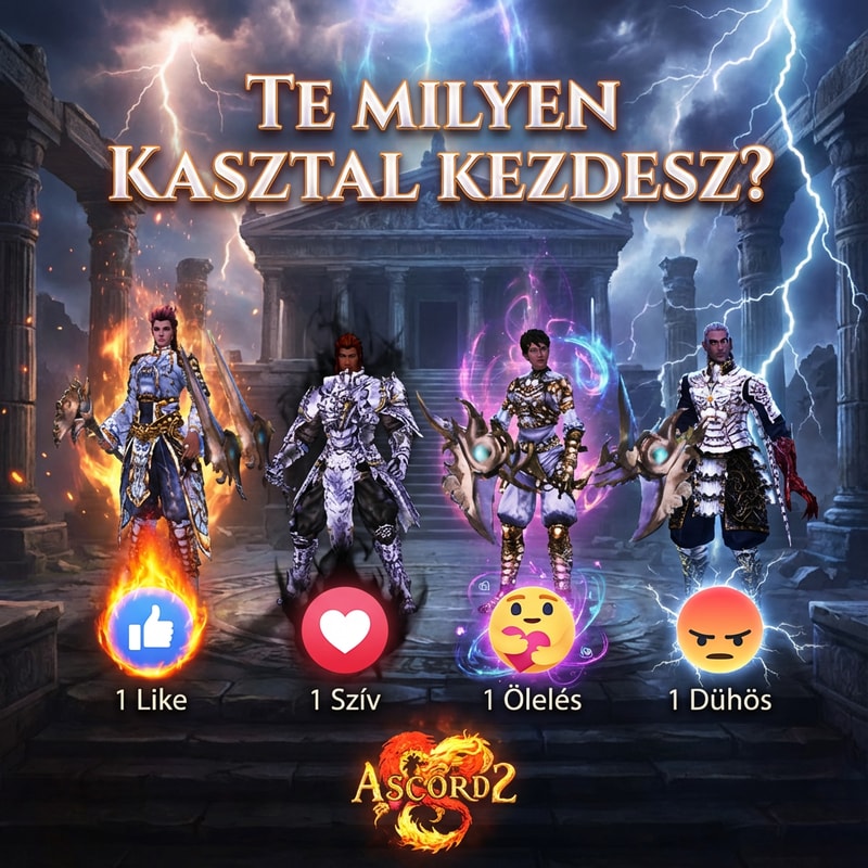 Szerkeszd meg nekem epicen. Jó helyen látszódjon, Legyen oda írva TE MILYEN KASZTAL Kezdesz? A harcos alatt legyen 1 Like rekació, Ninja alatt legyen 1 Szív reakció, Sura alatt legyen 1 ölelés reakció, Sámán alatt 1 Dühös reakció.. Viszont ugyan ugy nézzen ki a karakterek mint a képen.  A háttér legyen sokkal komolyabb. És minden karakteren legyen effekt és a reakciókon is. Legalulra legyen oda írva ASCORD2