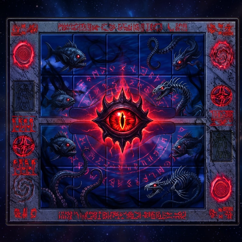 Alakitsd át olyanra hogy jól nézzen ki használj szimbolumokat is egyes területekre stb Ábrán legyen sötét stiluso vizalatti állatok piros szemmel