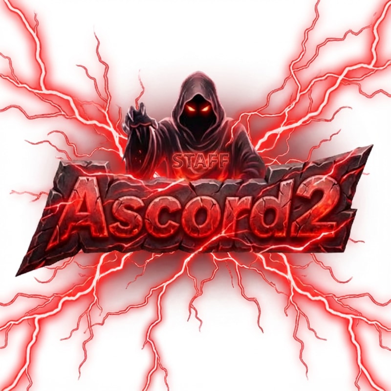 Szerkeszd át. Ascord2 feliratra. phantom maradhat piros szemmel a kasza tünjön el. Illetve legyen körülöte piros villámok. Piros szín mardhat. illeve a phanom ruházatba gravirozd bele a STAFF szót. Villám csak a felirat és a kaszás körül legyen.