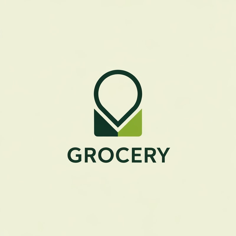 Grocery of logo with icon color is green & dark yellow