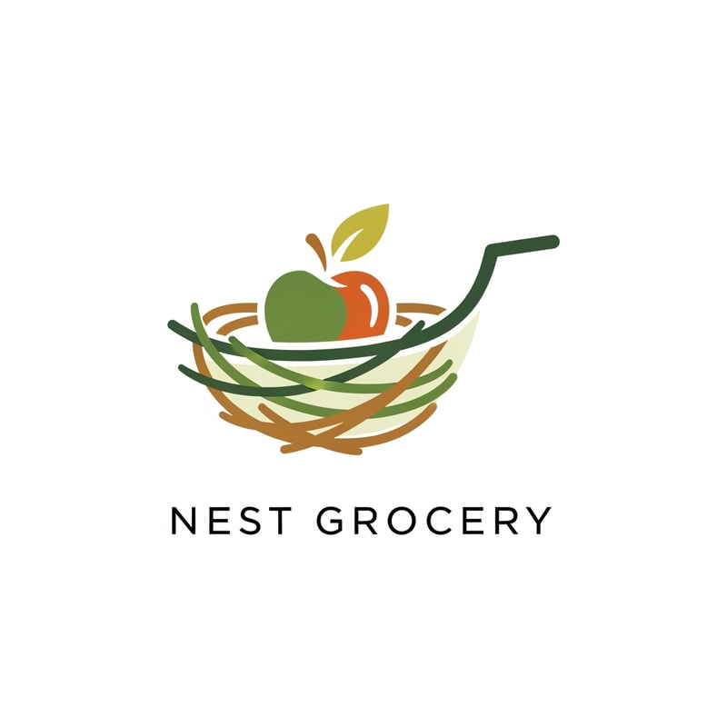 Nest grocey logo icon unique
