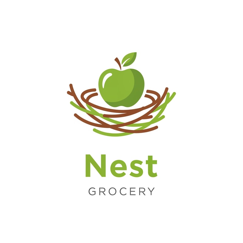Nest grocery logo icon