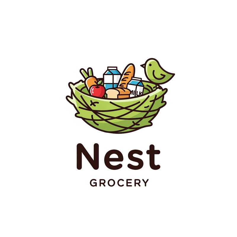 Nest grocey logo icon unique