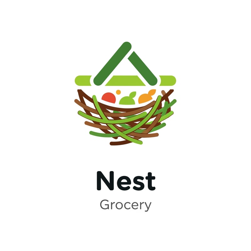 Nest grocery logo icone