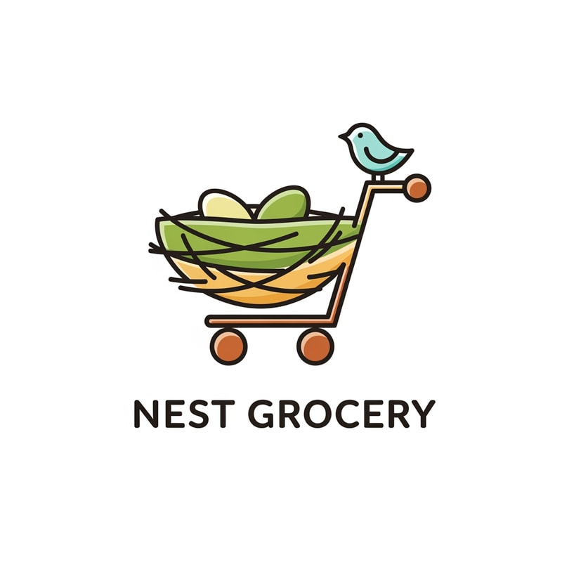 Nest grocery logo icon